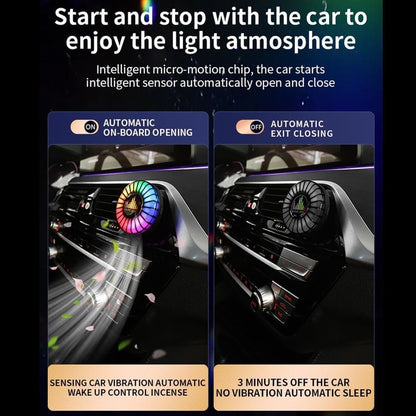 Car Atomosphere Light Vent Clip,RGB Sound Control Fragrance Light,Car Scents Air Freshener,Aromatherapy APP Remote Control Multicolor RGB Change Sound Active Car Gift (ocean)