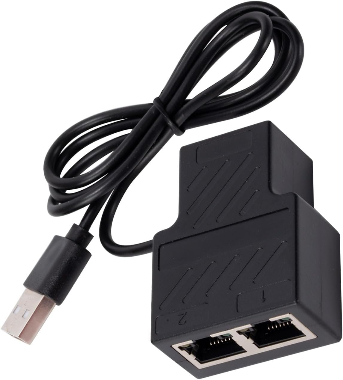 RJ45 Networks Splitters Adapters 1 to 2 Female USB to RJ45 Port with USB Power Cable LAN Interfaces Ethernets