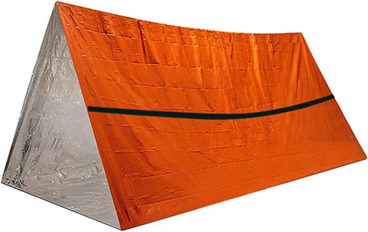 NUZAMAS Survival Emergency Tent - Thermal Rescue Shelter Blankets, Foldable for Outdoor Camping, Hiking, Adventure - Orange