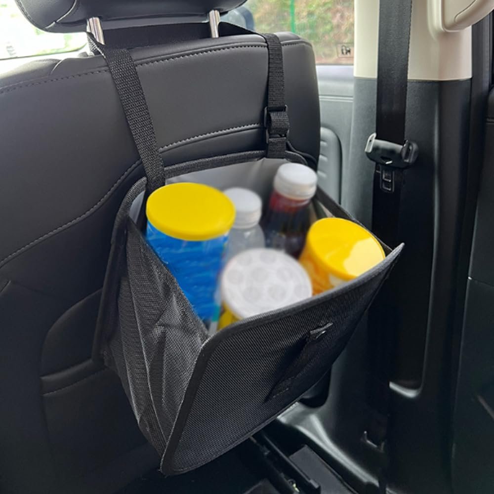 Foldable Car Trash Can,Multifuntional Car Waste Basket,Hanging Garbage Bin with Large Capacity,Waterproof Leakproof Car Garbage Can Bag,Storage Organizer Trash Bin for Car Accessories Interior