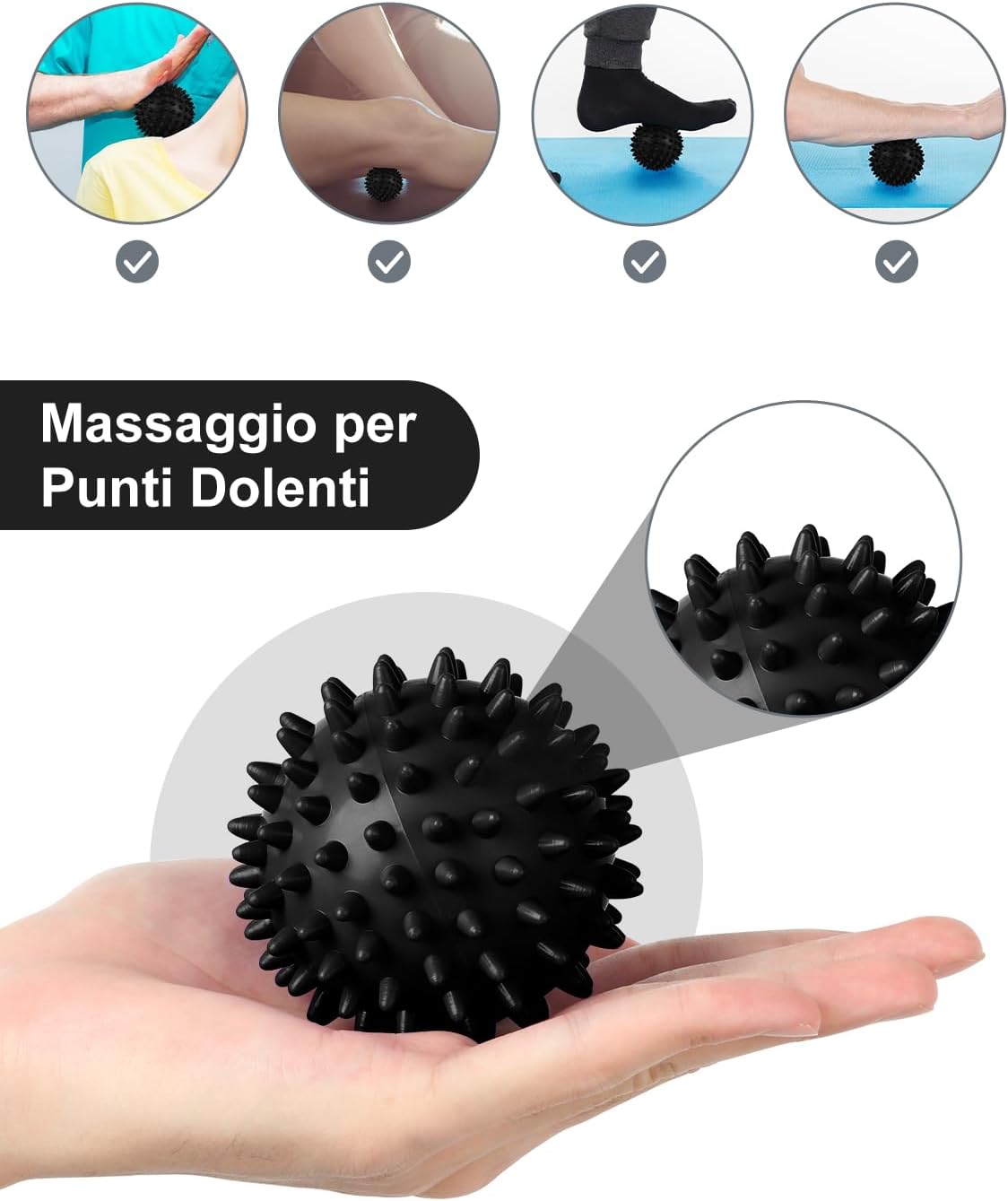 Glymnis Foam Roller Kit 4 in 1, Includes 1 x Muscle Massage Roller 1 x Massage Stick and 2 x Massage Ball for Deep Tissue Muscle Recovery, Myofascial Release, Yoga