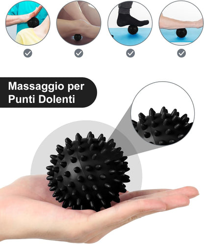 Glymnis Foam Roller Kit 4 in 1, Includes 1 x Muscle Massage Roller 1 x Massage Stick and 2 x Massage Ball for Deep Tissue Muscle Recovery, Myofascial Release, Yoga