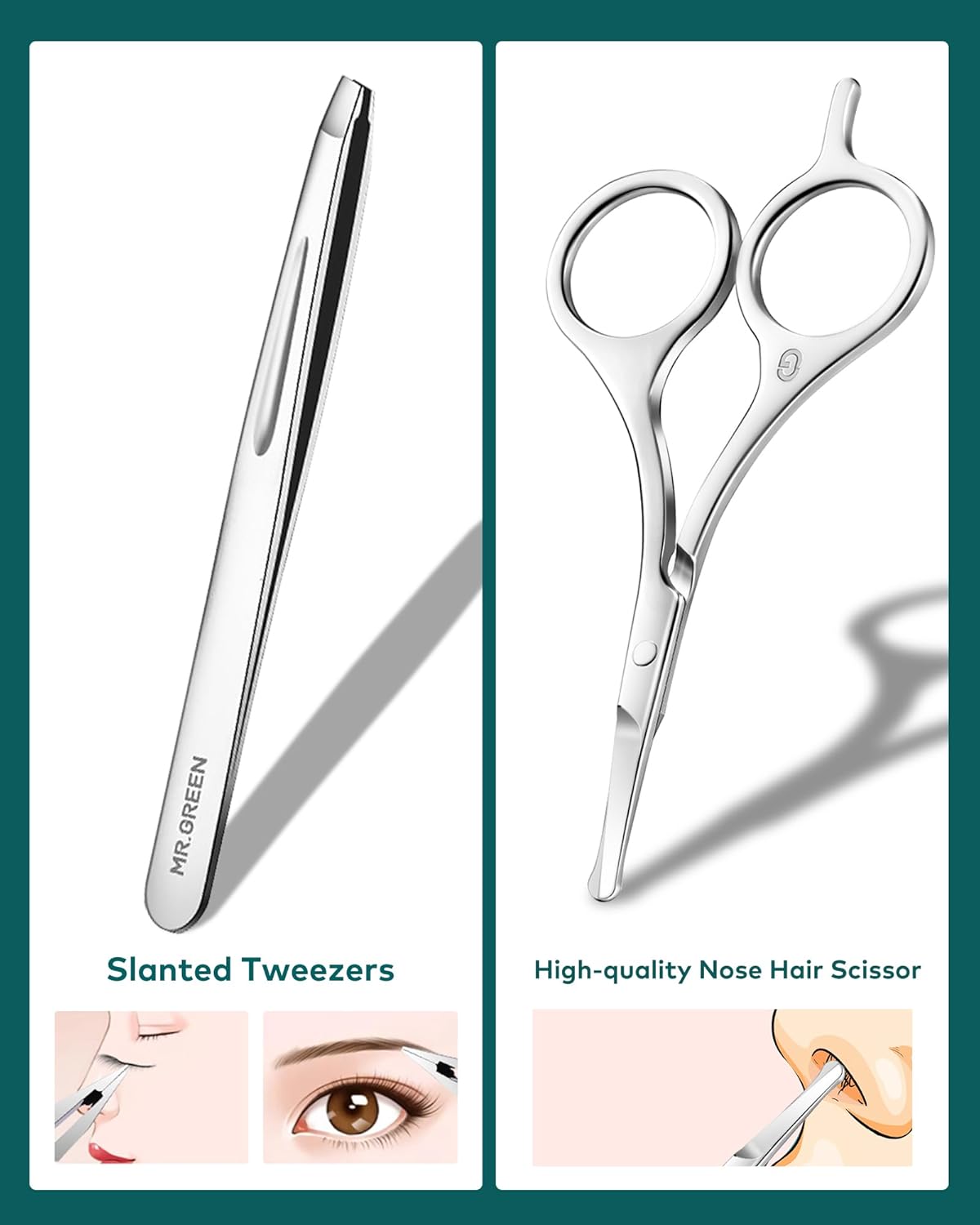 MR.GREEN Manicure Set 10 in 1, Premium Stainless Steel Nail Clipper Set, Personal Nail Care Tools Manicure Pedicure Kit, Portable Travel Grooming Set for Men and Women with Exquisite Leather Case