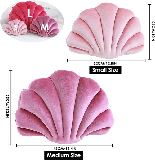 Patty Both Seashell Decorative Pillow Velvet Seashell Throw Pillow, Sea Shell Shaped Throw Pillow Decorative Pillows for Bed Couch Home Office Decor (Pink, Small(12.8 * 10in 0.3kg))