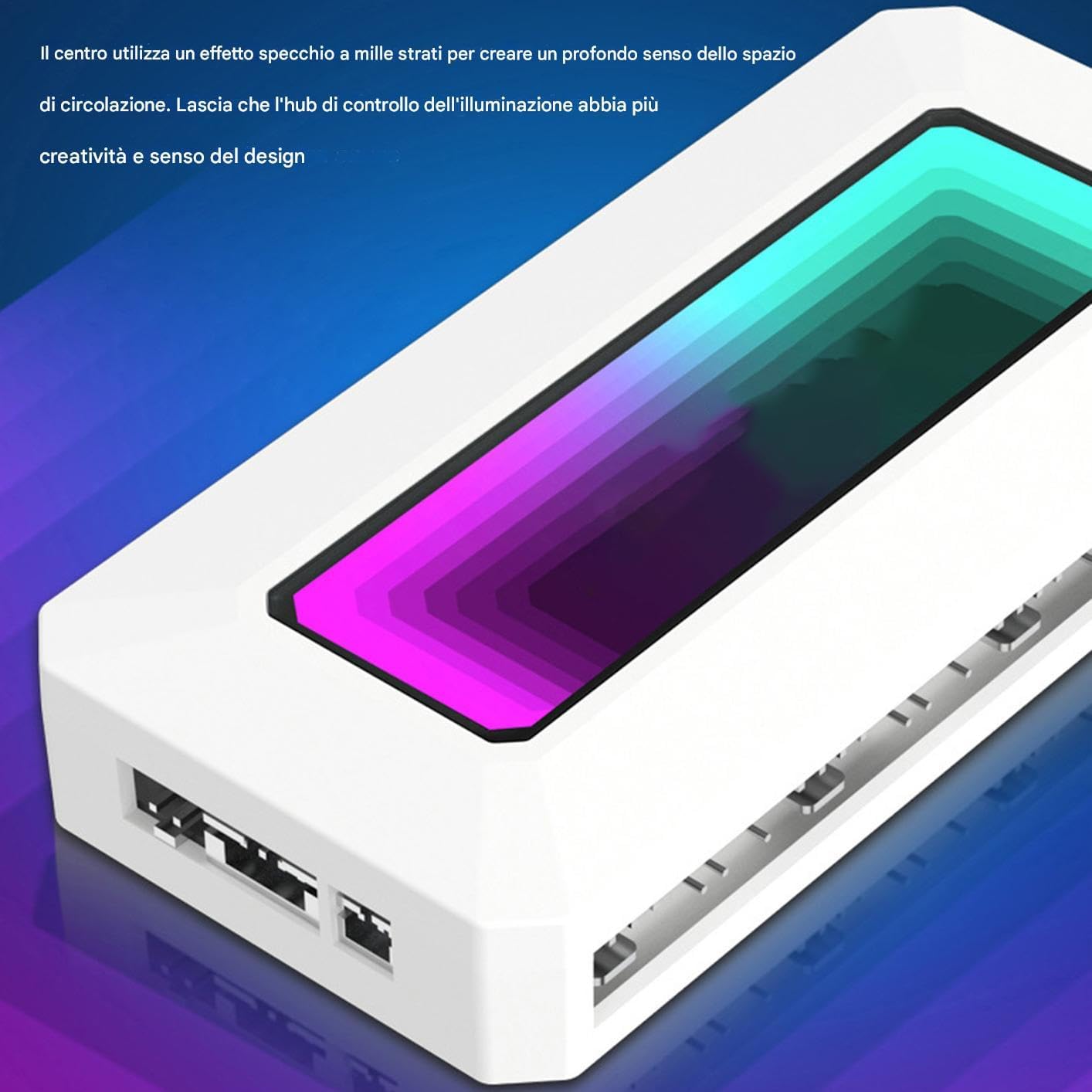 Argb Controller Hub, 8 Ports Motherboard Fan Controller, Prism Algorithm Pc Splitter, PWM Smart Temp Control, RGB Lighting, Desktop Modding Tool, 4.49 x 2.17 x 0.79 Inches