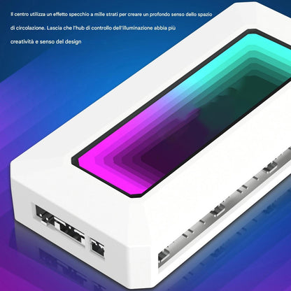 Argb Controller Hub, 8 Ports Motherboard Fan Controller, Prism Algorithm Pc Splitter, PWM Smart Temp Control, RGB Lighting, Desktop Modding Tool, 4.49 x 2.17 x 0.79 Inches