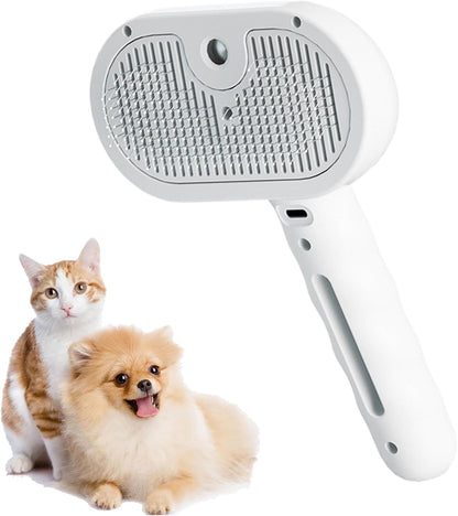 USB Rechargeable Spritz Defur Comb for Cats, Pet Hair Remover Brush, 35ml Water Tank, Indoor Cat Grooming Tool, Dog Hair Remover, Pet Spray Depilatory Comb