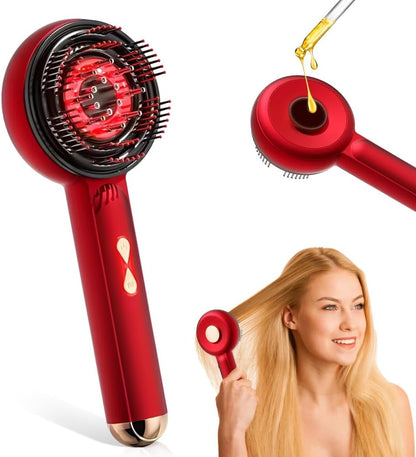 XPJBKC Electric Head Massager, 2-in-1 Scalp Massage Brush with Hair Oil Applicator and 660 nm Red Light, Electronic Scalp Massager with 3 Modes for Massage, Scalp Care