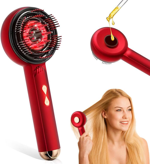 XPJBKC Electric Head Massager, 2-in-1 Scalp Massage Brush with Hair Oil Applicator and 660 nm Red Light, Electronic Scalp Massager with 3 Modes for Massage, Scalp Care