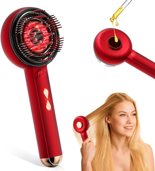 XPJBKC Electric Head Massager, 2-in-1 Scalp Massage Brush with Hair Oil Applicator and 660 nm Red Light, Electronic Scalp Massager with 3 Modes for Massage, Scalp Care