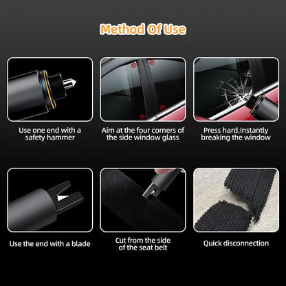 Ubitree 2-in-1 Emergency Car Escape Tool - Window Breaker & Seat Belt Cutter, Portable Safety Hammer for Auto, Land, and Underwater Survival, Multifunctional Emergency Gadget