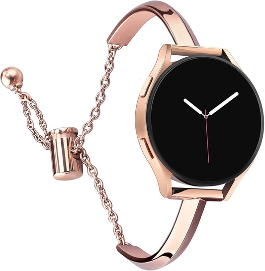 Strap for Samsung Galaxy Watch 7/6/5 40.5mm/Galaxy Watch FE/Galaxy Watch 6 Classic 43.5mm, Bling Metal Replacement Bracelets for Women Wristbands for Galaxy Watch 5 Pro