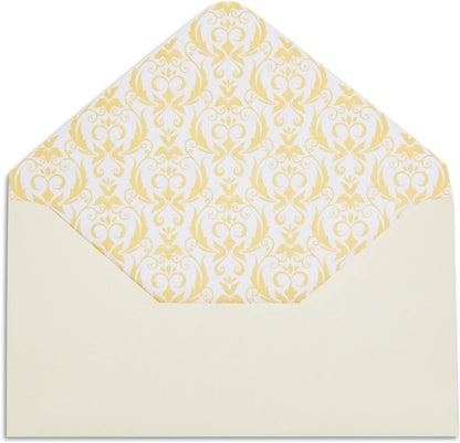 Vintage Style Letter Writing Kit with 60 Sheets of Gold Border Paper and 30 Envelopes for Letters, Valentine's (7.25 x 10 in)
