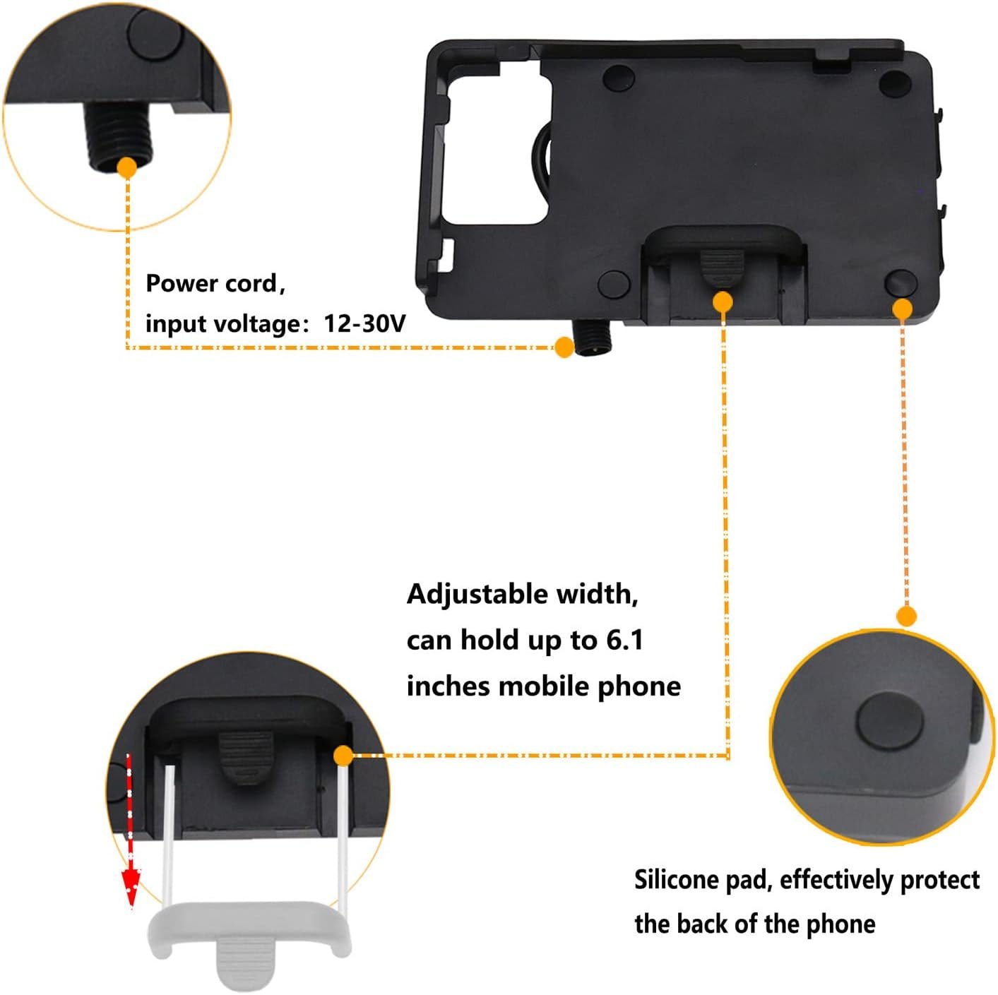 Shkalacar Phone Holder, Motorcycle Mount Navigation Bracket with USB for R1200GS LC&Adventure S1000XR R1200RS