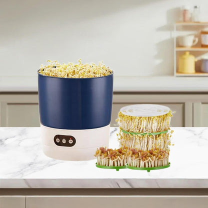 kowaku Macchina per Germogliare Fagioli con Piastra di Pressione E capacità Elevata, Tre modalità Disponibili, 2 Piatti di Arachidi Set