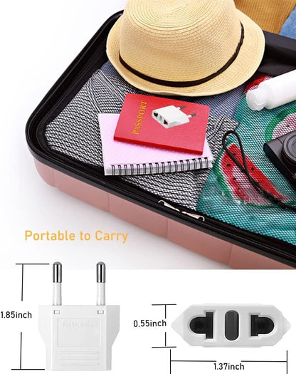 European Plug Adapter, 6 Pack US/CA to EU Travel Adapter Universal Power Jack Wall Europe Outlet Plug Travel from USA/Canada to Europe/Asia Socket