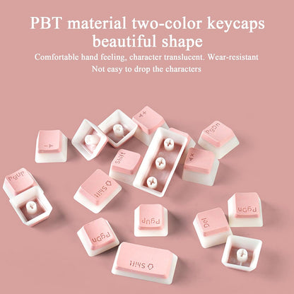 Backlit Keycaps Set, Aesthetic Mechanical Keyboard Keycaps, Replacement Kit for Gamings Streamers and Typing Enthusiasts Collection, 20x18x3cm Black White Light Pink