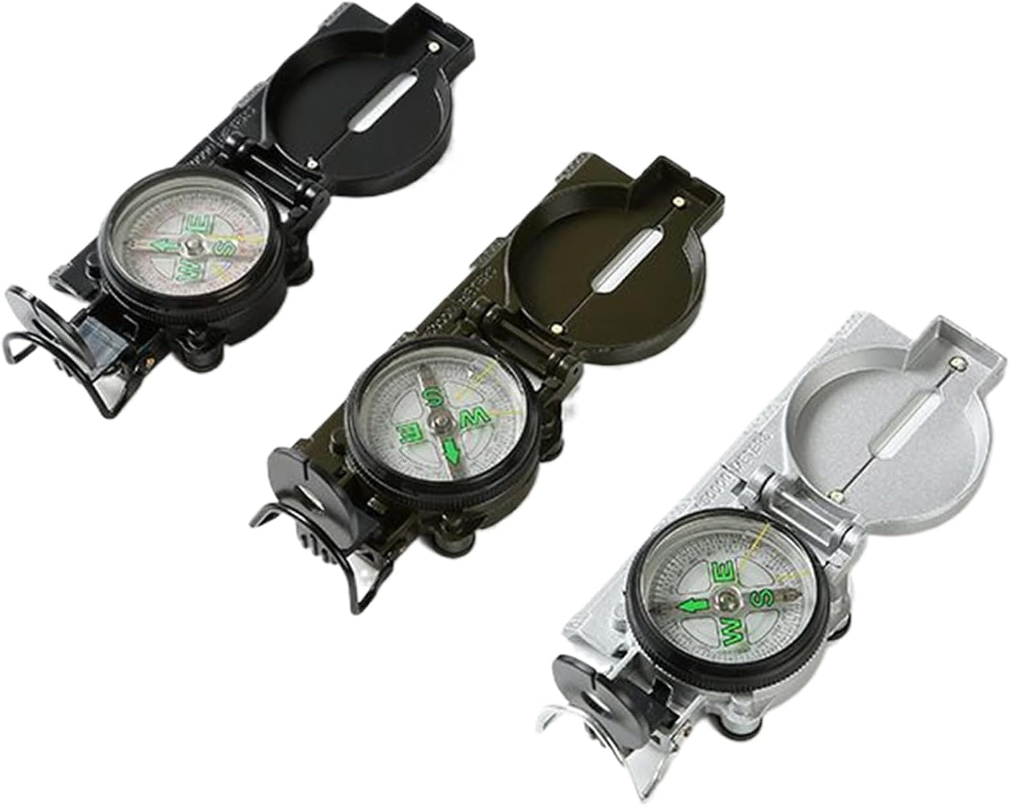 Hiking Survival Compass, Portable Survival Gear, Aluminum Alloy Pocket Compass, 5,98 x 2,28 x 0,87 pollici Small Navigation Tool for Outdoor Travel, Camping, Backpacking, Hunting, multicolore, Random