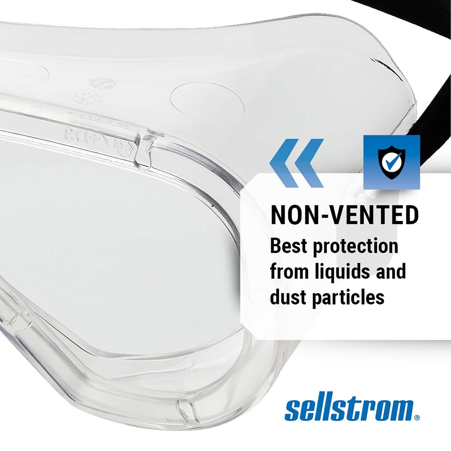 Sellstrom Non-Vented Anti-Fog Safety Goggles - Comfortable Protective Safety Goggle - Green Body, Clear Lens - Black Adjustable FR Strap - S81220