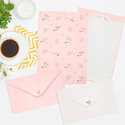 KSIWRE 54 PCS Stationery Set with Envelopes,36 Writing Paper+18 Envelopes,Cute Lined Stationery Paper for Writing Letters Invitations Poem Office School Supplies