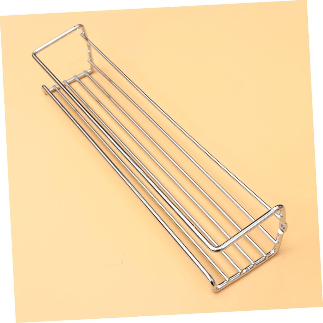 FUNOMOCYA 2pcs Stainless Steel Wall Mounted Kitchen Shelf Multi Functional Spice Storage Rack for Condiments Bathroom and Home Organization Silver