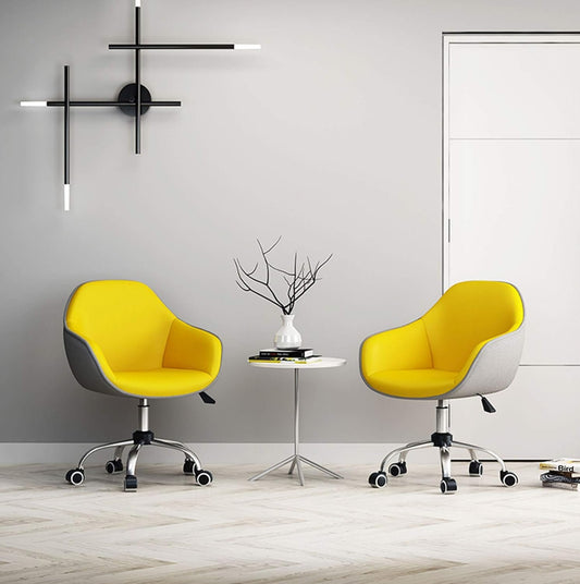 Desk Chair Executive Office Chair Swivel Chair Ergonomic Mid Back Seat Surface Lift Reinforced Steel Base PC Chair Office Essentials Chair Leather 360° Rotation for Reception Dinning Confere