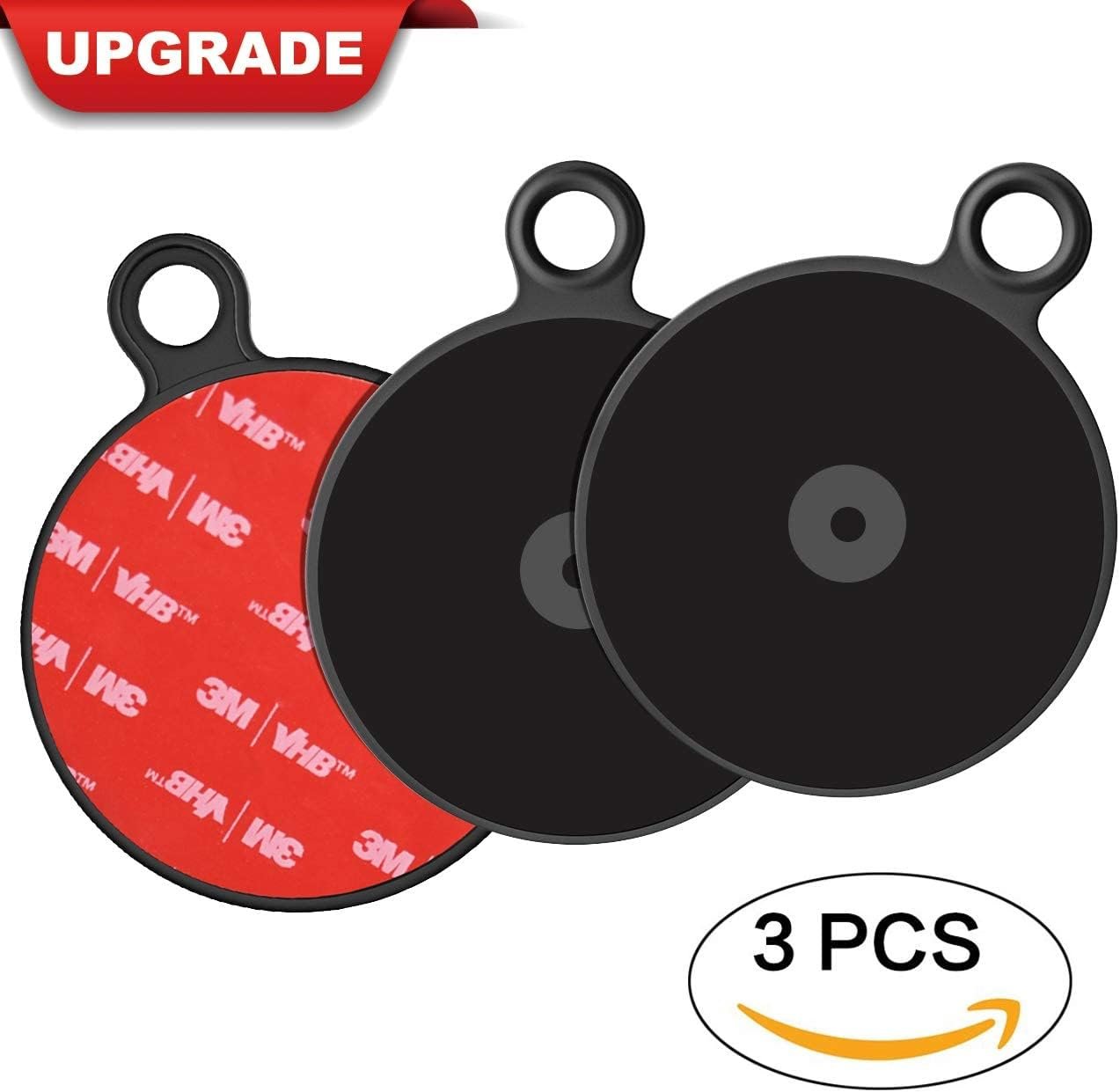 APPS2Car 3 Pack Dashboard Pad Mounting Disk for Suction Cup Phone Mount & Tom Tom Garmin GPS Suction Mount Sat Nav Dash Cam Holder Stick On Universal Dash Mount Pad w/3M Adhesive 70mm Diameter 3 Pcs