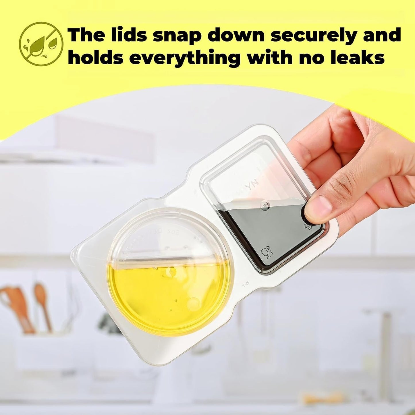 20 Sets Reusable Snack Containers with Lids,Double Compartment Condiment Container for Refrigeration,Portion Control,Take-out Sauces,Dips,Salad Dressing (20)