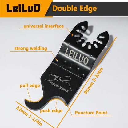 LEILUO 4 Pcs Oscillating Multi Tool Hook Knife Blade for Carpet Roof Shingles Soft Materials Universal Oscillating Tool Accessory with Storage Bag Compatible with DeWalt Dremel Milwaukee and More