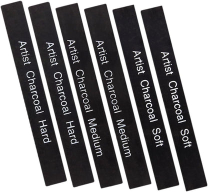 HAPINARY 6pcs Charcoal Pastel Briquettes Willow Vine Charcoal Pencil Artist Pencils Erasers Fire Stick Carbon