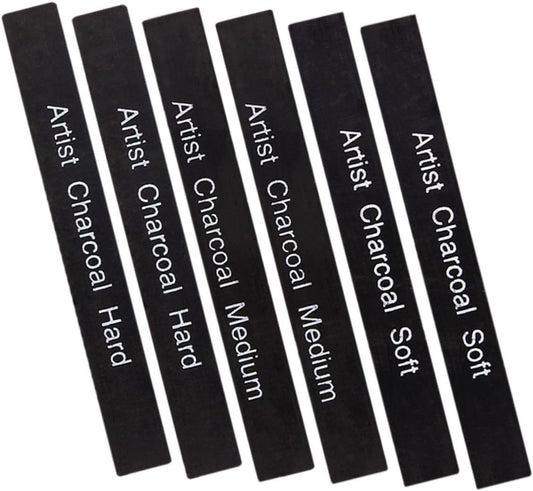 HAPINARY 6pcs Charcoal Pastel Briquettes Willow Vine Charcoal Pencil Artist Pencils Erasers Fire Stick Carbon