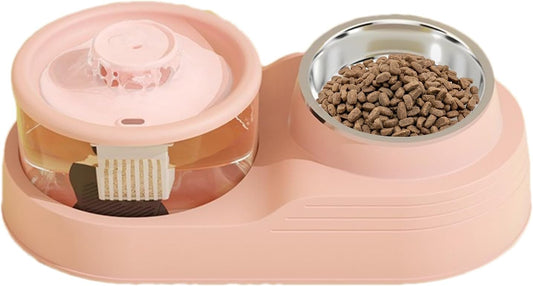 Mangiatoia per gatti e distributore di acqua, 2 in 1, distributore automatico di acqua per gatti, forniture per l'alimentazione e l'irrigazione degli animali domestici per la gestione di allevamenti