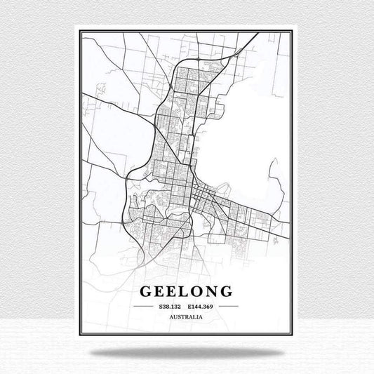 Stampa su Tela Australia Mappe di Città Dipinti su Tela Poster Vintage Stampe d'Arte Oggettistica per La Casa Soggiorno Decorazione della Parete della Camera da Letto Regalo, Come Mostrato, 15X20 C