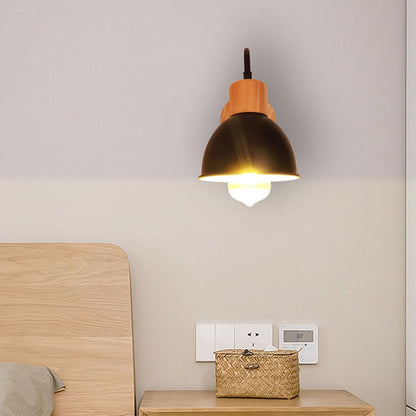 Wall Sconce Vintage Industrial Wall sconces, Iron Wall Lamp with Wood Base, American Country Wall Mounted Light, e27 Home Lighting Fixture for Living Room Bedroom 1 Pack / 2 Pack