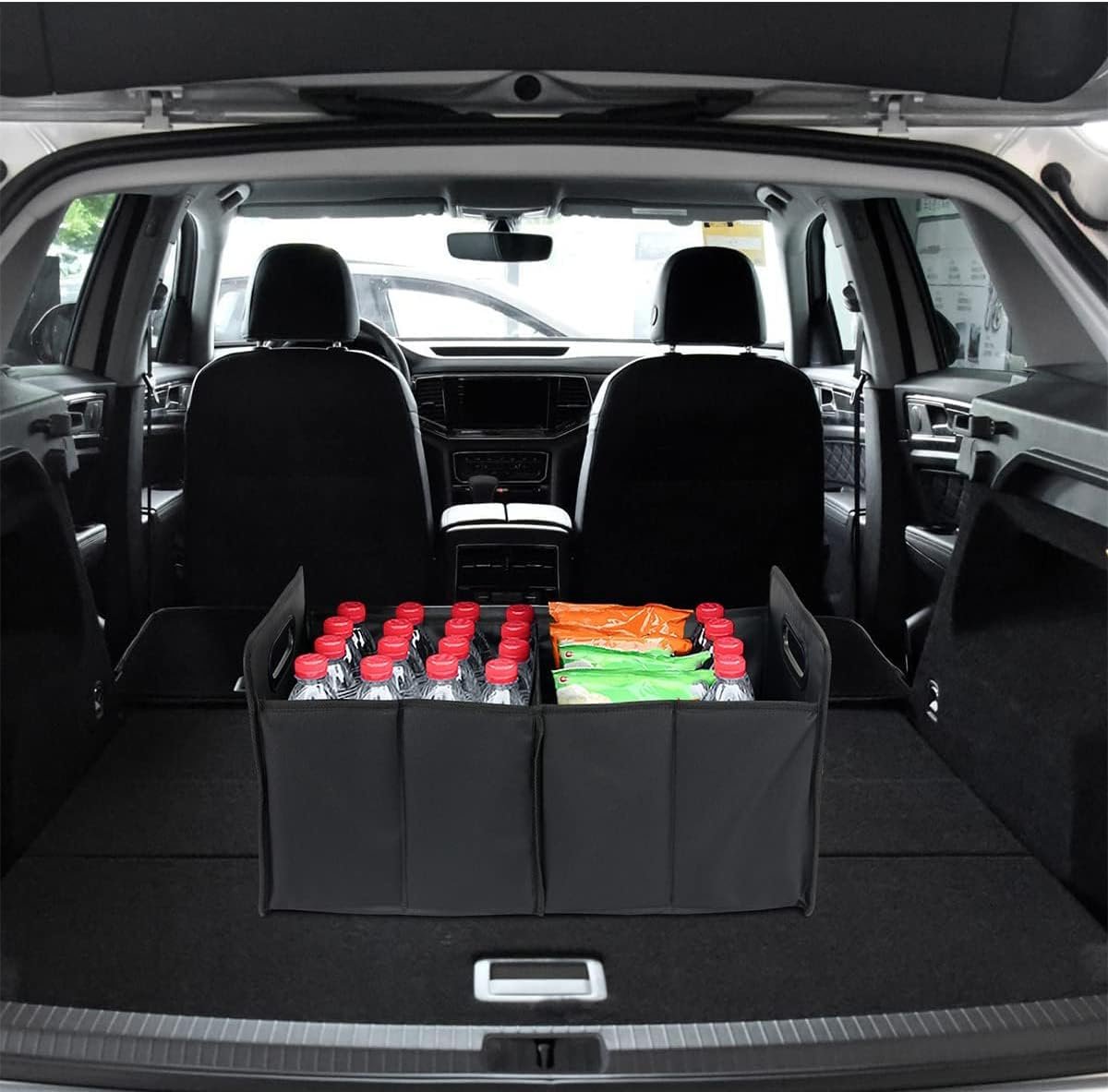 XINLIYA Car Trunk Organizer, Portable Foldable Auto Sturdy Cargo Storage Box with Muti Compartments, Multifunctional Collapsible Car Storage Bag, Non Slip Bottom Universal for SUV Truck Van