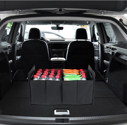 XINLIYA Car Trunk Organizer, Portable Foldable Auto Sturdy Cargo Storage Box with Muti Compartments, Multifunctional Collapsible Car Storage Bag, Non Slip Bottom Universal for SUV Truck Van