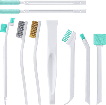 Cleaning Brush Set for Small Spaces, Kitchen Scrub Brushes for Cleaning, Detailing Crevice Cleaning Tool Supplies Gadget Kit for Window Keyboard Sink Humidifier, 9 Pcs