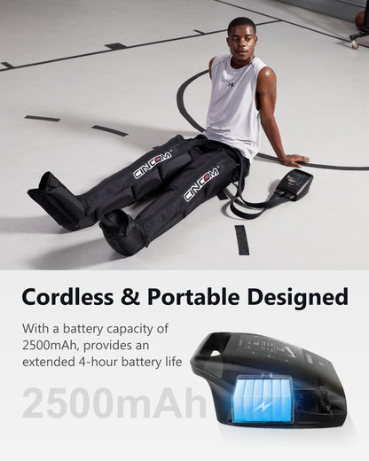 CINCOM Professional Leg Recovery System, Cordless Air Compression Leg Massager for Improved Circulation and Fast Recovery, Dynamic Compression Therapy Boots for Athletes
