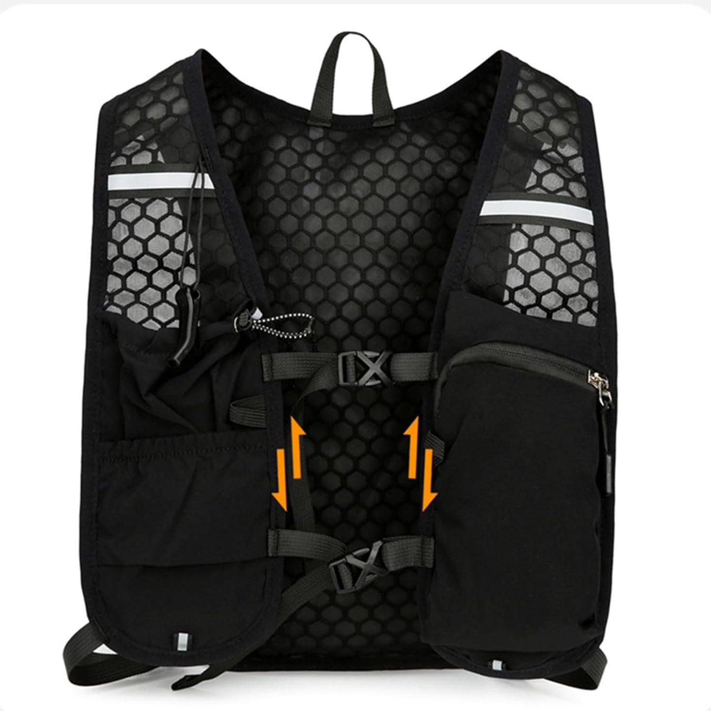Running Backpack, Reflective Hydration Vest, Breathable Adjustable Sports Bag with 15L Water Bladder, Lightweight Outdoor Gear for Trekking Workout Riding Camping Fishing Travel