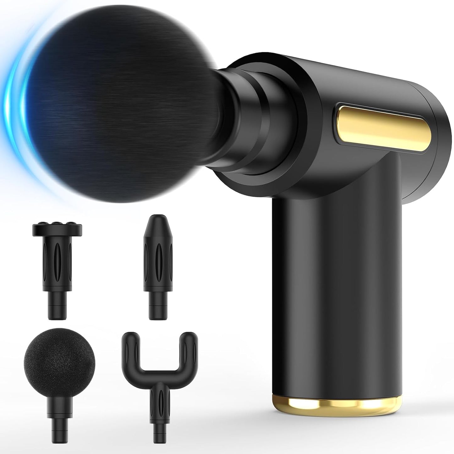 Brantefa Massage Gun, Small Travel Massage Gun, Percussion Handheld Portable Muscle Massager Tool for Full Body Pain Relief, Ideal Gifts for Men, Women (Black)