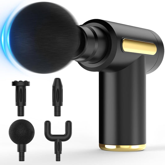 Brantefa Massage Gun, Small Travel Massage Gun, Percussion Handheld Portable Muscle Massager Tool for Full Body Pain Relief, Ideal Gifts for Men, Women (Black)