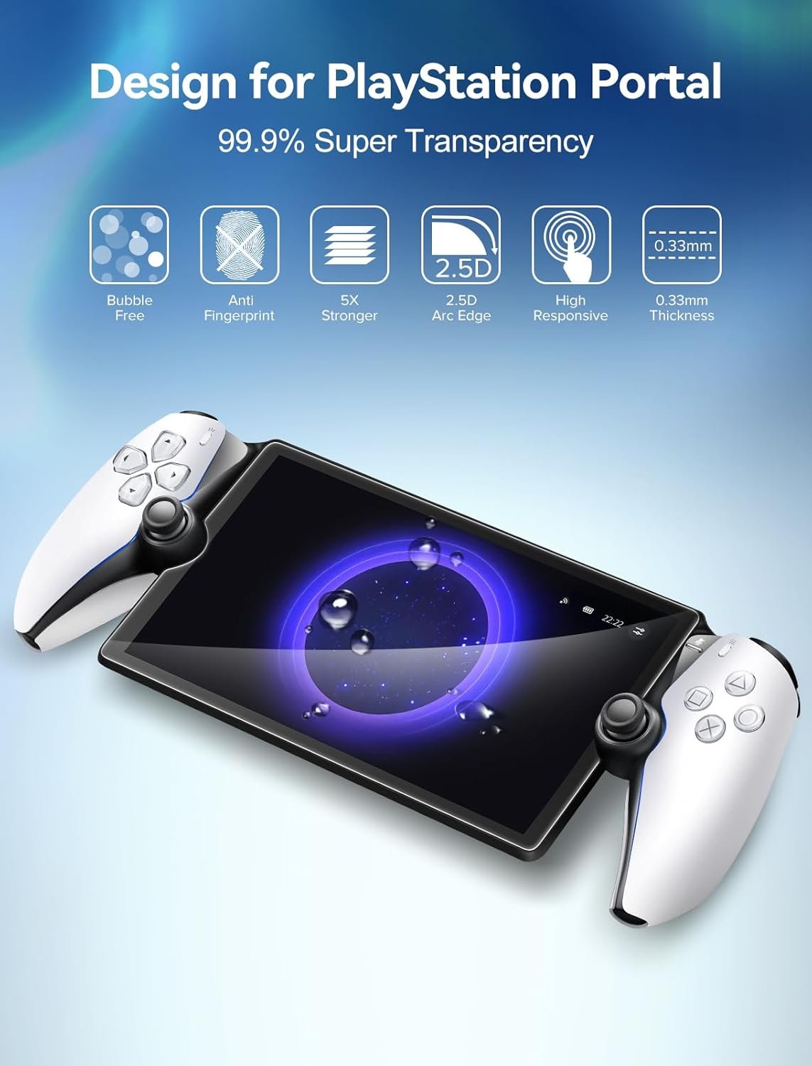 ivoler [2 Pack]Screen Protector Tempered Glass for PlayStation Portal Remote Player Handheld 8 inch 2023, Transparent HD Clear Anti-Scratch Screen Protector for PlayStation Portal PS5 Handheld