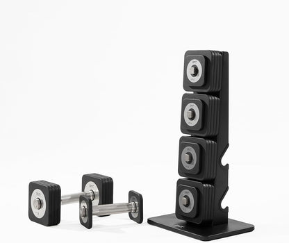 DHT Dumbbell Sets with Rack, Free Weights Dumbbells Set, All-Purpose Fitness, Anti-Rolling, Weights Set for Gym, Home, Office, 4-22.8 lbs, 1 Set