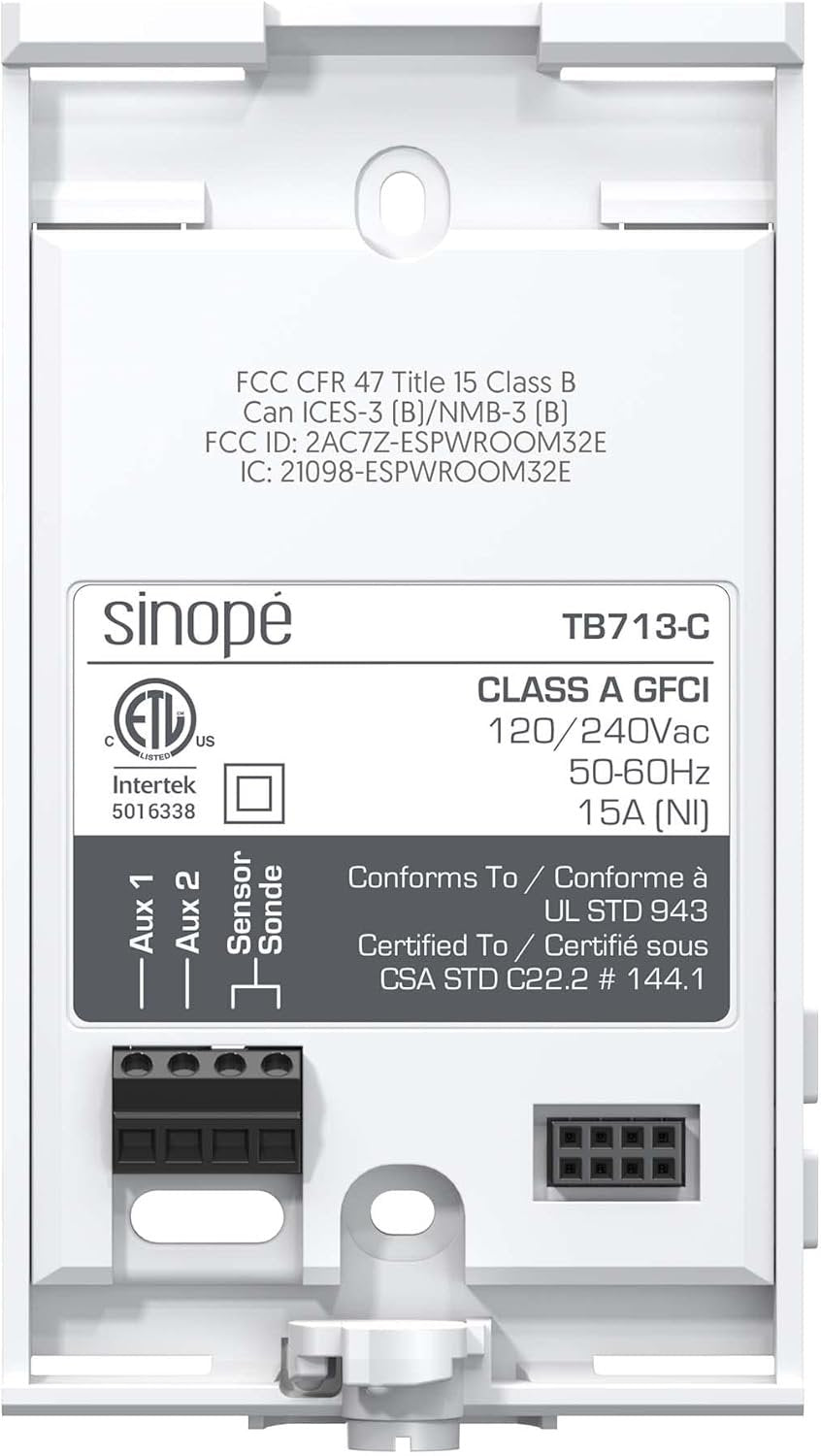 Sinopé Smart Wi-Fi Thermostat for in-Floor Heating TH1310WF (Works with Amazon Alexa) 3600 W /240 V