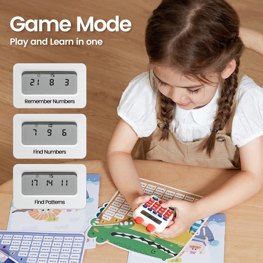 beiens Learning Toys for 4+ Year olds, Math Games, Educational Toys for Addition, Subtraction, Division and Multiplication Game, Electronic Math Flash Cards