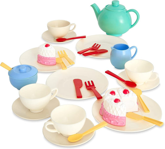 Casdon 66550 Colourful Toy Set for Children Aged 3+ , Includes 36 Pieces for The Best Tea Parties Around, New Colourway