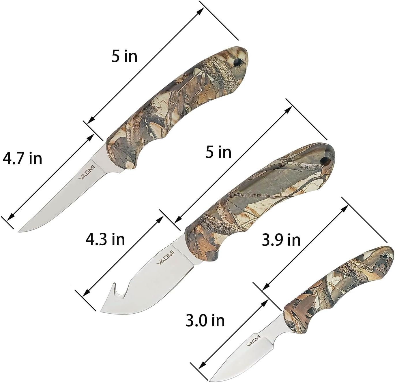 VAGMI Hunting Knife Set -5 Pieces of Portable Butcher Game Processing Set, Field Dressing Kits, for Deer Hunting ，Survival, Camping, Fishing, with Storage Case （2025 upgrade version）
