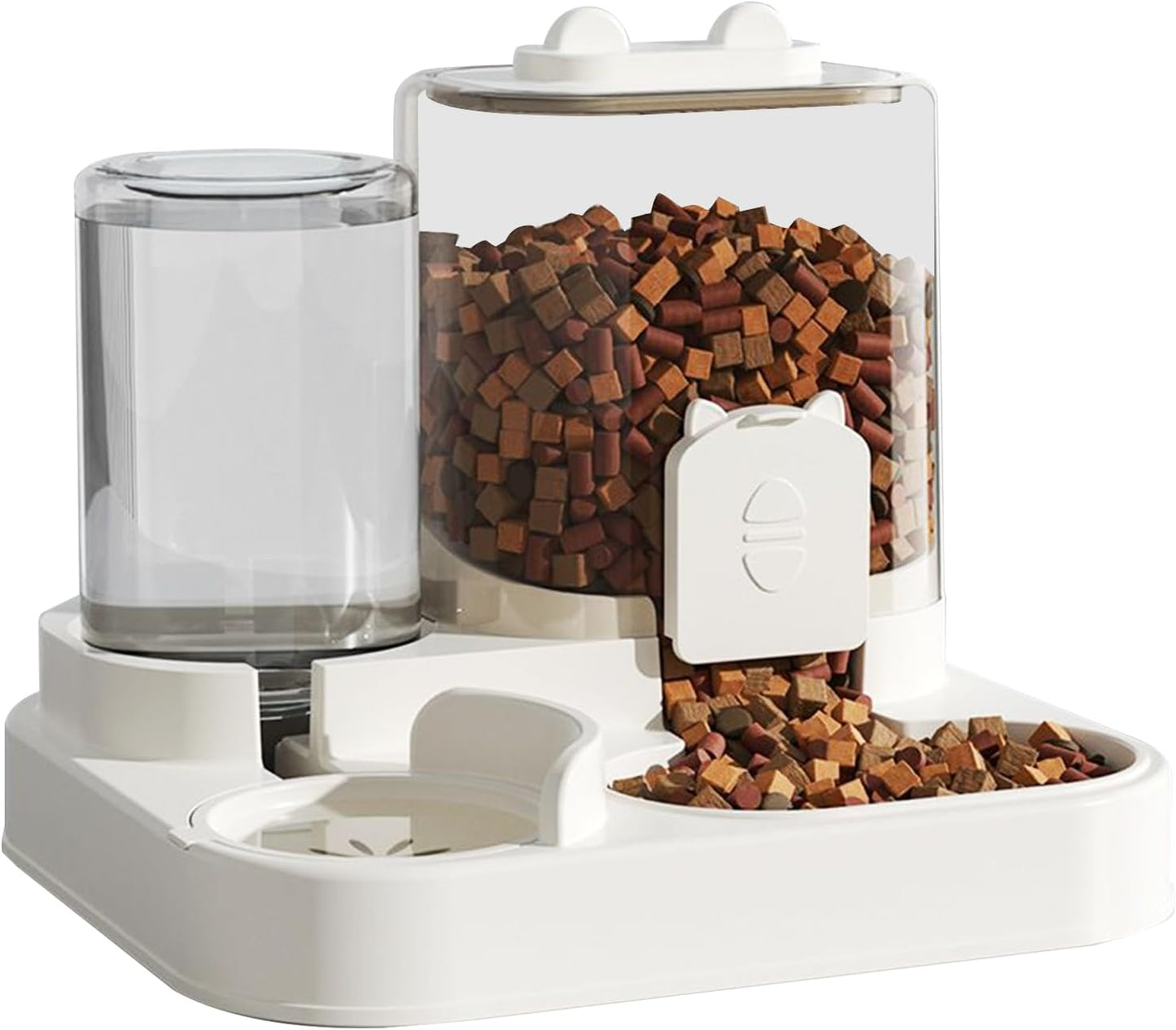 Pet Water Feeder, Automatic Feeder and Watering, Cats Water Dispenser, 2-in-1 Automatic Feeding and Watering Station, 1.8L Capacity, Gravitys Based for Dog, Cats