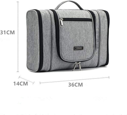 Hanging Travel Toiletry Bag For Women and Men,Cosmetic Makeup Hygiene Organizer Kit, Portable Storage Pack (Light Grey)