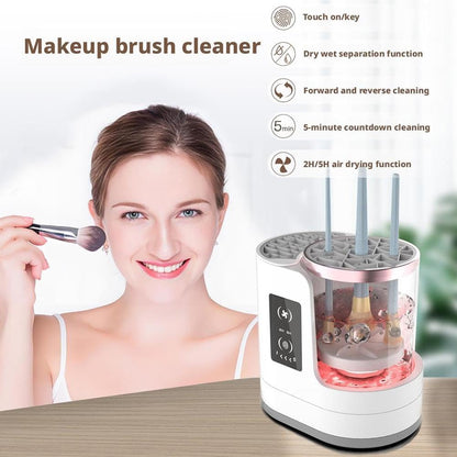 3 in1Electric Makeup Brush Cleaner With Makeup Brush Dryer Holder Portable Automatic USB Cosmetic Brushes Cleaner Tool for All Size Beauty Makeup Brush Set,Contour, Eyeshadow, Blush Brush (White)